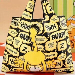 GARFIELD Cartoon Animal & Letter Graphic Foldable Tote Bag, XL